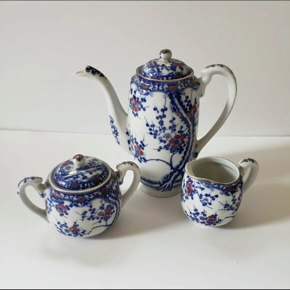 Craftsman Coffee Set Kutani - Picture 1 of 7